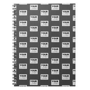 Your Image Design or Business Logo Tiled Grey Notebook