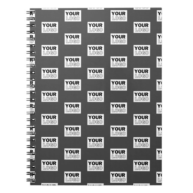 Your Image Design or Business Logo Tiled | Grey Notebook (Front)