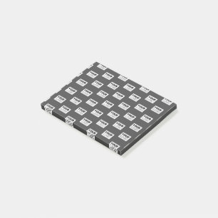 Your Image Design or Business Logo Tiled   Grey Post-it Notes