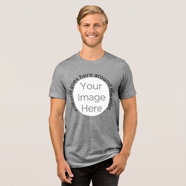 your image here, photo custom and text bachelor  Tri-Blend shirt (Front Full)