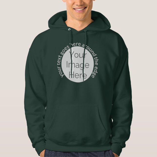 your image here, photo custom edit circle and text hoodie (Front)
