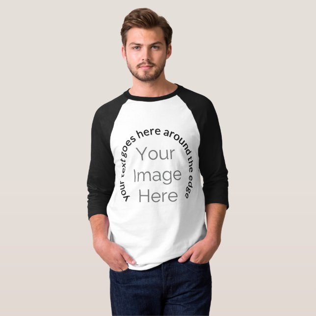 your image here, photo custom edit circle and text T-Shirt (Front Full)