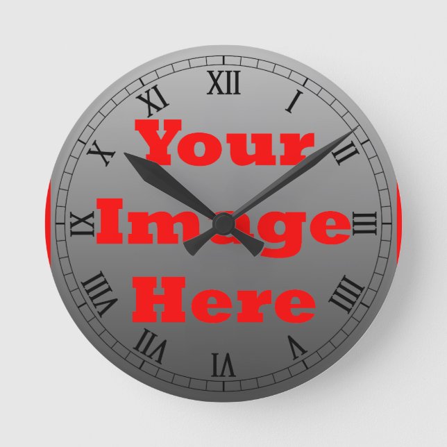 Your Image Here (Vertical) Round Clock (Front)