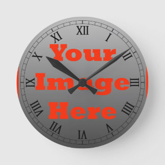 Your Image Here (Vertical) Round Clock