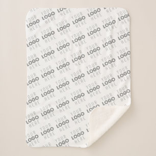 Your Image/Logo Lightened Automatically + Pattern Sherpa Blanket