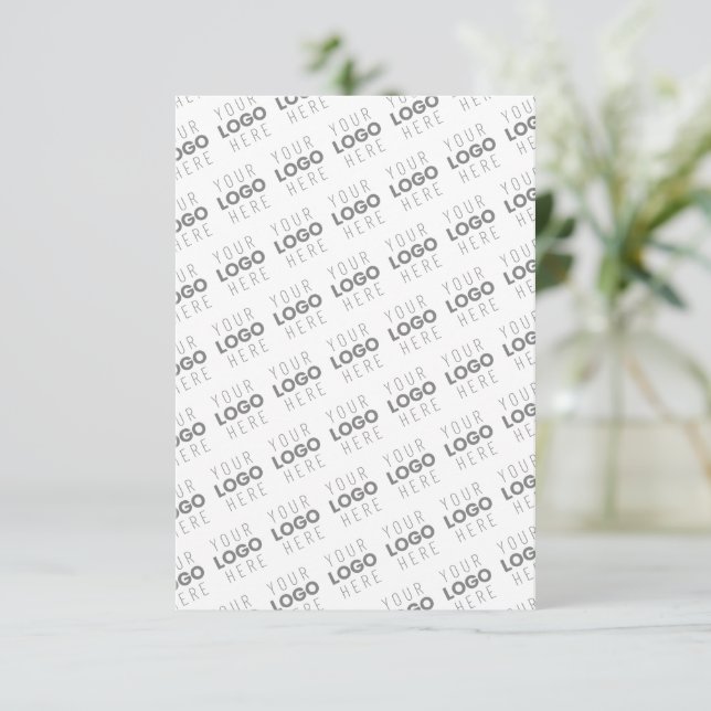 Your Image/Logo Lightened Automatically + Pattern Thank You Card (Standing Front)