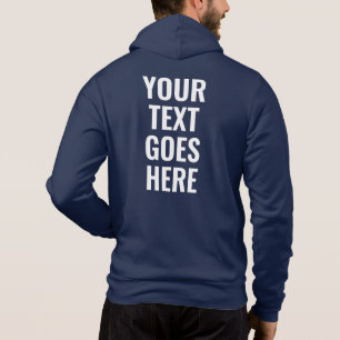 Your Image Text Mens Elegant Back Side Printed Hoodie