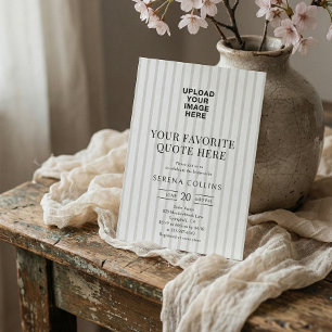 Your Image Vintage Stripe Sage Bridal Shower Invitation