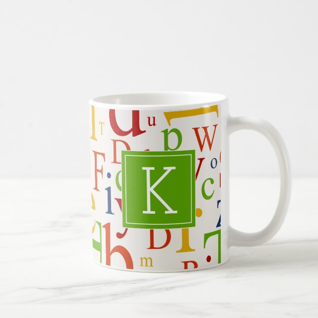Your Initial | Colourful Alphabet Coffee Mug (Right)