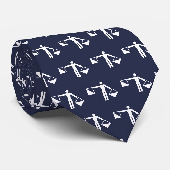 Your Initial In Flag Semaphore Tie (Rolled)