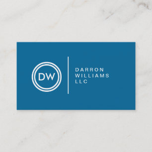 YOUR INITIALS LOGO on BLUE No. 2 Business Card