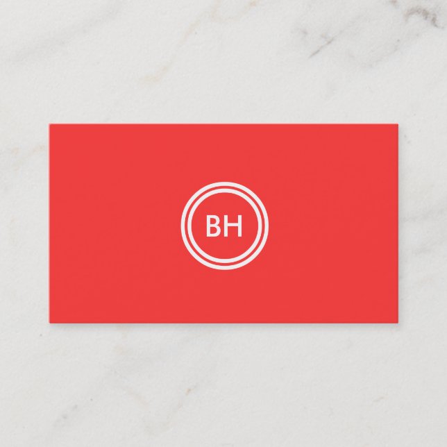 YOUR INITIALS LOGO on RED Business Card (Front)