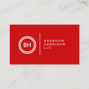 YOUR INITIALS LOGO on RED No. 2 Business Card