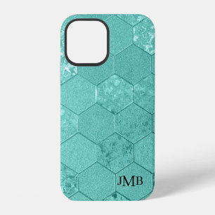 Your Initials Mint Green Geometric Case-Mate iPhon iPhone 12 Case