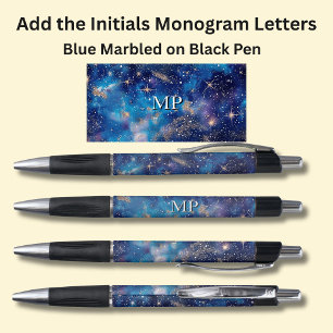 Your Initials Monogram Blue Galaxy