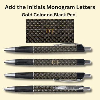 Your Initials Monogram Gold Geometric on Black
