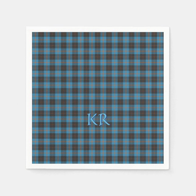 Your initials on Angus District Ancient tartan Napkin (Front)