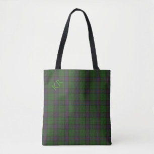 Your initials on Armstrong Clan tartan Tote Bag
