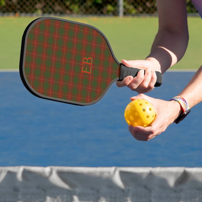 Your initials on Bruce Clan tartan Pickleball Paddle (Insitu)