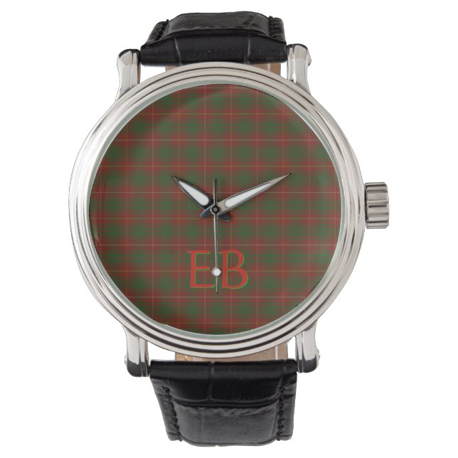 Your initials on Bruce Clan tartan Watch (Front)