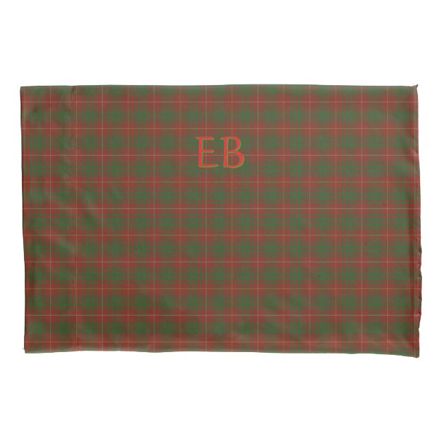 Your initials on official Bruce Clan tartan Pillowcase (Front)
