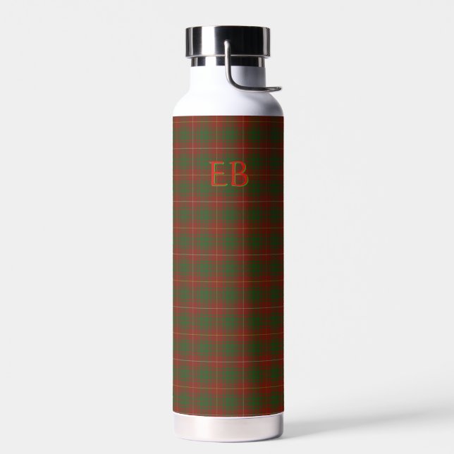 Your initials on official Bruce Clan tartan Water Bottle (Left)