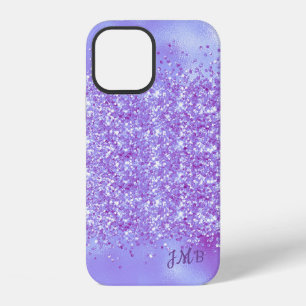 Your Initials Purpe Glitter iPhone 12 Case