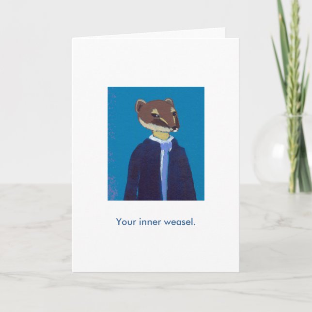 Your inner weasel daily art fun unique painting card (Front)