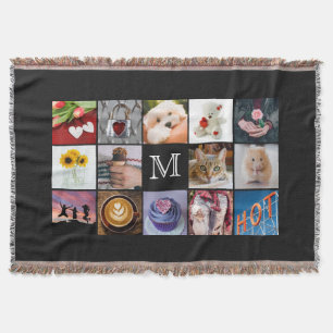 YOUR INSTAGRAM PHOTOS custom throw blanket