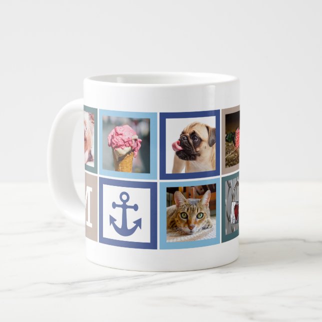 YOUR INSTAGRAM PHOTOS & MONOGRAM jumbo mug (Front Left)