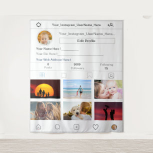 Your Instagram Profile Photo Booth Backdrop Prop Tapestry