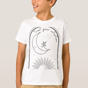 Your Intuition Boho Stars Moon Abstract Line Art T T-Shirt