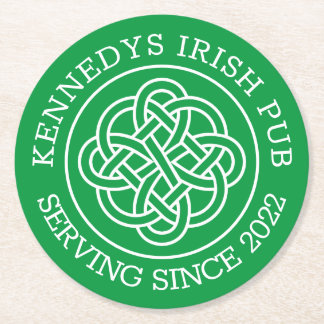 YOUR IRISH PUB Add Your Name & Year Round Paper Co Coaster