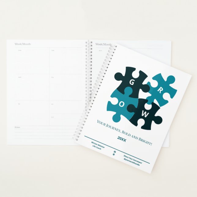 Your Journey, Bold and Bright Teal Life Coach Planner (Display)