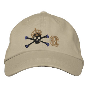 Your Keep Calm Crown Crossbones Skull Monogram Embroidered Hat