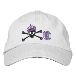 Your Keep Calm Crown Crossbones Skull Monogram Embroidered Hat