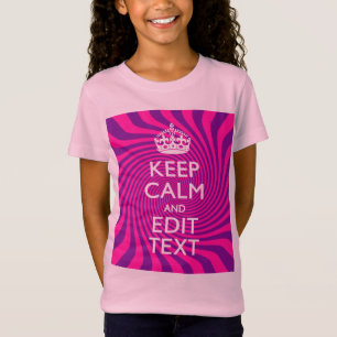 Your Keep Calm Saying on Hot Pink Swirl T-Shirt