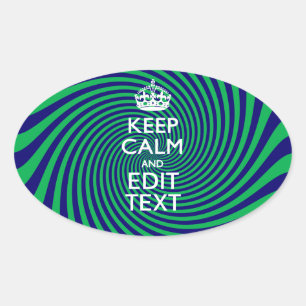 Your Keep Calm Text on a vibrant swirl graphic Oval Sticker
