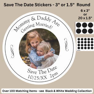 Your Kids Photo Mom Dad Getting Married   Classic Round Sticker