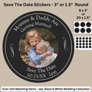 Your Kids Photo Mum Dad Getting Married   Classic Round Sticker