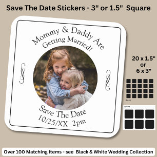Your Kids Photo Mum Dad Getting Married   Square Sticker