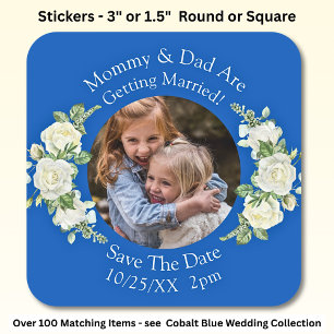 Your Kids Photo Mum Dad Getting Married Square Sticker
