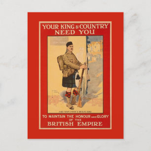 Your King and Country Need You, British Empire Postcard
