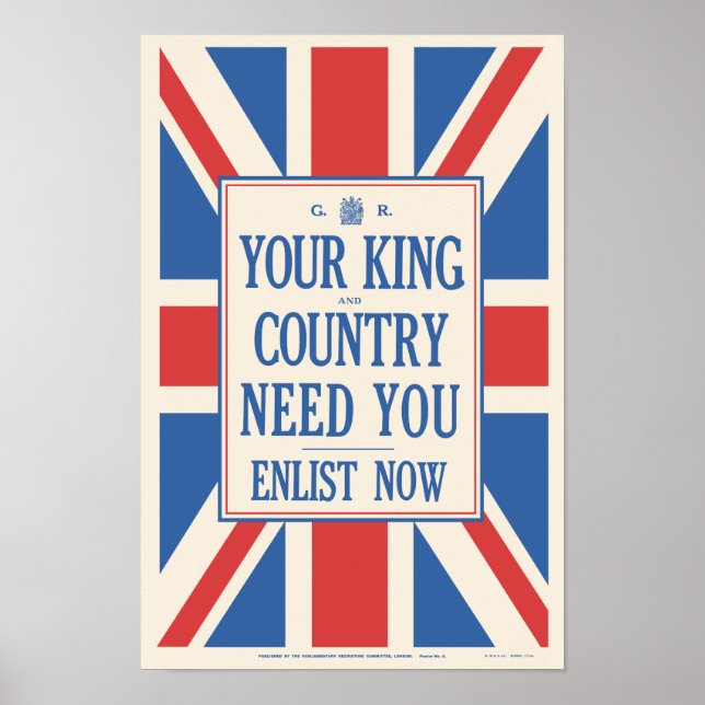 'Your King & Country Need You' Poster (Front)