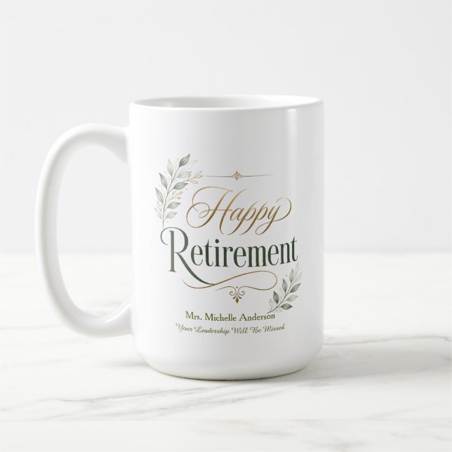 Your Leadership Will Be Missed Personalised Name Coffee Mug (Left)