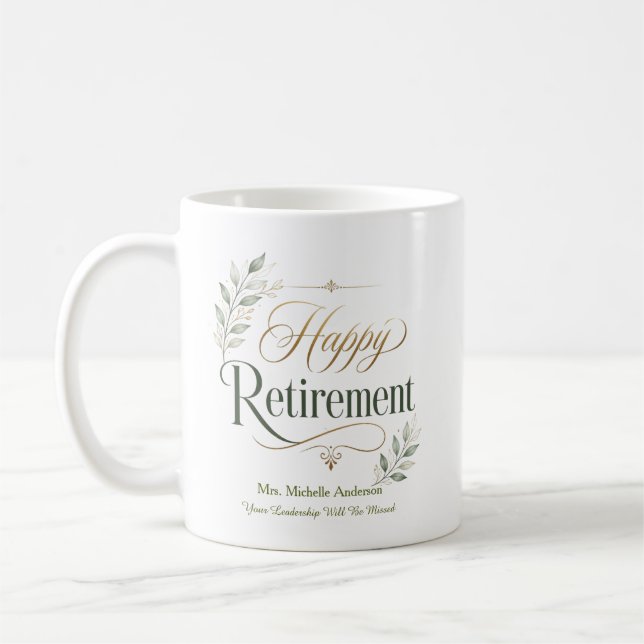 Your Leadership Will Be Missed Personalised Name Coffee Mug (Left)