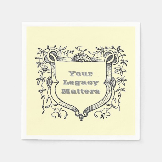 Your Legacy Matters Mediaeval Shield Retirement Napkin (Front)