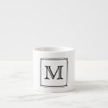 Your Letter. Black and White Monogram. Espresso Cup<br><div class="desc">Black and white monogram. Custom black monogram initial letter in a nice stylish font,  for you to change to your choice of letter or number.</div>