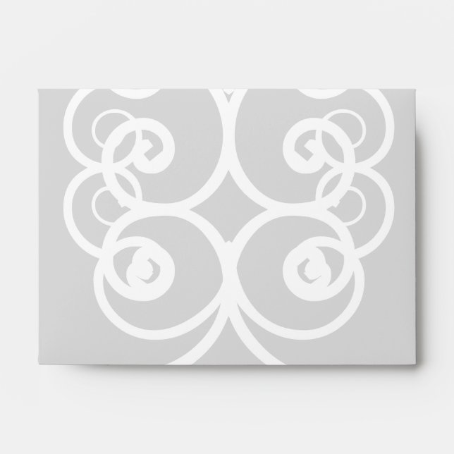 Your Letter. Black / White Swirl Monogram. Custom Envelope (Front)