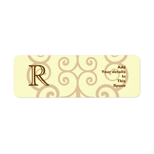 Your Letter. Custom Brown Monogram. Old Fashioned. (Front)